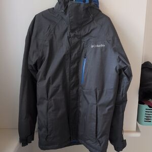 Columbia Charcoal Jacket with Sky Blue Details